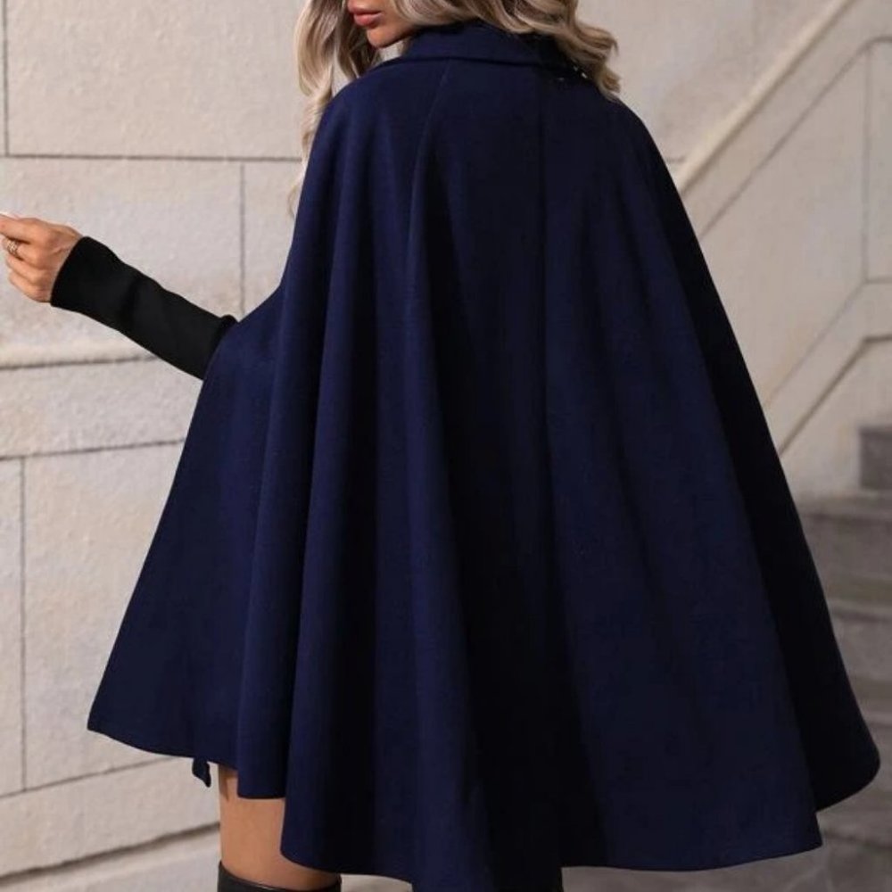 Double Breasted Cloak Sleeve Cape Overcoat jacket - Picture 2 of 6
